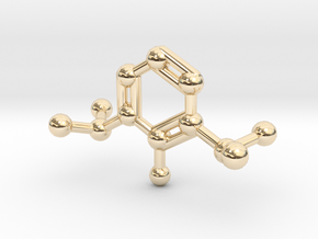 Propofol Molecule Keychain Necklace in 14K Yellow Gold