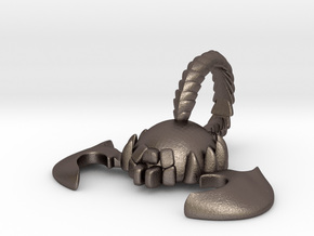 Scorpion Pendant in Polished Bronzed Silver Steel