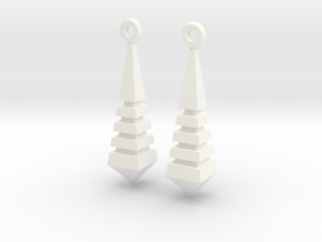 Monolith Earrings in White Processed Versatile Plastic