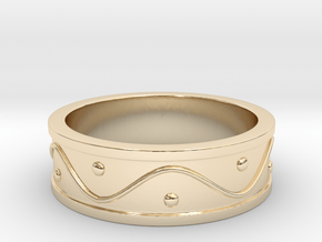Ring Dots and Wave in 14K Yellow Gold