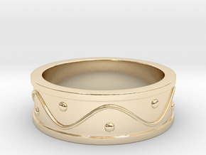 Ring Dots and Wave - Size 5 in 14K Yellow Gold