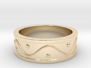 Ring Dots and Wave - Size 4 in 14K Yellow Gold