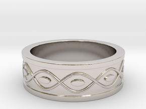 Ring with Eyes - Size 4 in Rhodium Plated Brass