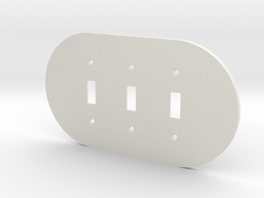 plodes® 3 Gang Toggle Switch Wall Plate in White Natural Versatile Plastic