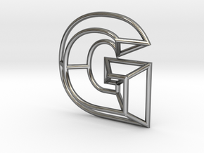 G Pendant in Fine Detail Polished Silver