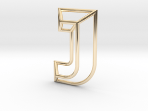 J Pendant in 14K Yellow Gold