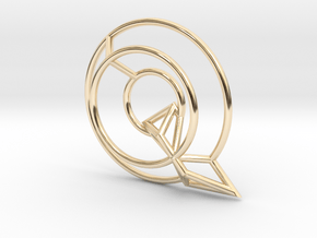 Q Pendant in 14k Gold Plated Brass
