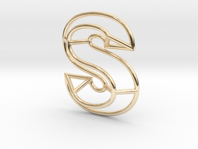 S Pendant in 14K Yellow Gold