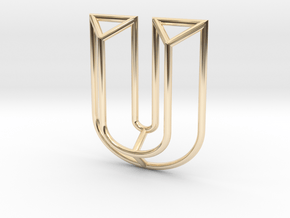 U Pendant in 14K Yellow Gold