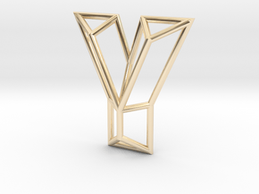 Y Pendant in 14K Yellow Gold