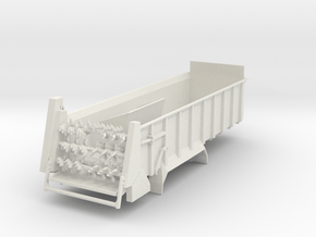 1/64 Scale Horizontal Beater Manure Spreader long  in White Natural Versatile Plastic