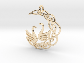 SwanPendant in 14k Gold Plated Brass
