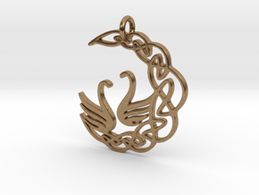 SwanPendant in Natural Brass