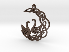 SwanPendant in Polished Bronze Steel