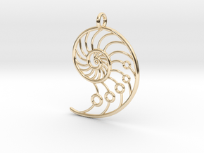 Snail Pendant in 14k Gold Plated Brass