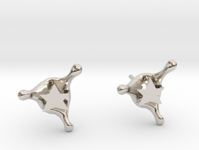 StarSplash stud earrings in Rhodium Plated Brass