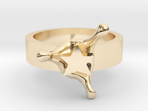 StarSplash ring size 8 U.S. in 14k Gold Plated Brass
