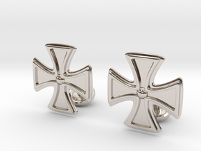 Designer Cross Cufflink in Platinum