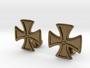 Designer Cross Cufflink in Natural Bronze