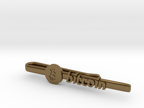 Bitcoin Tie Clip in Polished Bronze