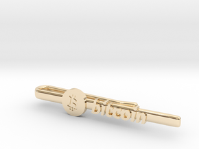 Bitcoin Tie Clip in 14k Gold Plated Brass