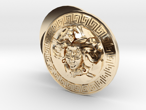 Goddess Face Cufflinks Woman Façade Jewelry in 14k Gold Plated Brass