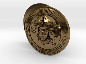 Goddess Face Cufflinks Woman Façade Jewelry in Polished Bronze