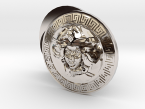 Goddess Face Cufflinks Woman Façade Jewelry in Rhodium Plated Brass