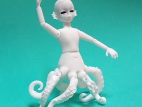 Octoling BJD: Octopus merboy doll  in White Natural Versatile Plastic