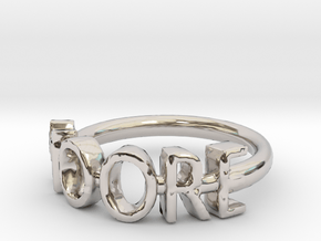 Moore Ring Size 7 in Rhodium Plated Brass