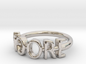 Moore Ring Size 6 in Rhodium Plated Brass