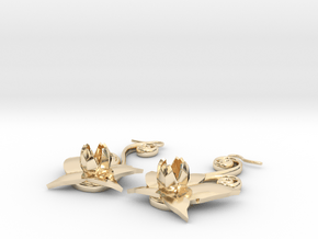 Flower Earrings in 14k Gold Plated Brass