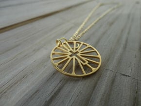 Cross Wheel in 14k Gold Plated Brass