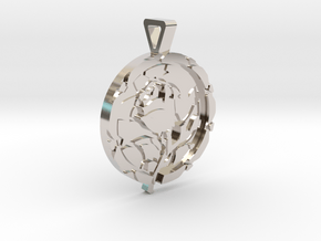 Enchanted Rose Pendant in Rhodium Plated Brass