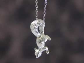 Squirrel Pendant in Polished Silver