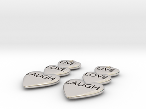 Live Love Laugh Hearts Earrings in Rhodium Plated Brass
