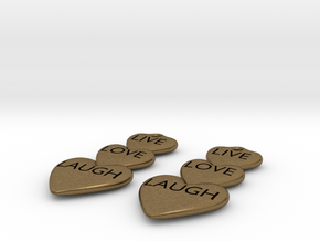Live Love Laugh Hearts Earrings in Natural Bronze