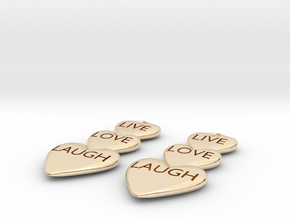 Live Love Laugh Hearts Earrings in 14k Gold Plated Brass