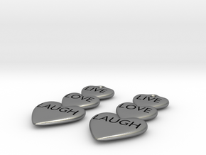 Live Love Laugh Hearts Earrings in Natural Silver