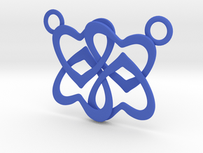 Four Hearts Pendant in Blue Processed Versatile Plastic