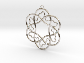 Little Hearts Pendant in Rhodium Plated Brass