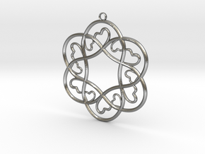 Little Hearts Pendant in Natural Silver