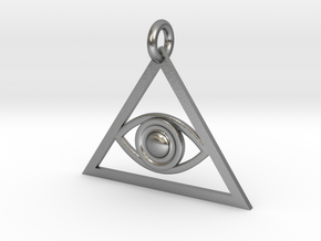 Eye of Providence Pendant in Natural Silver