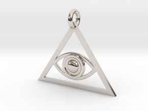 Eye of Providence Pendant in Rhodium Plated Brass