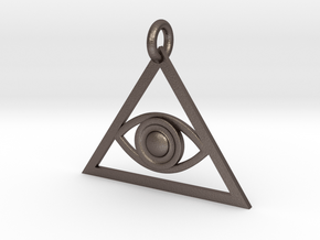 Eye of Providence Pendant in Polished Bronzed Silver Steel