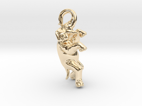 Elephant Pendant in 14k Gold Plated Brass