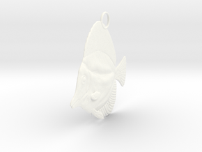 Fish Pendant in White Processed Versatile Plastic