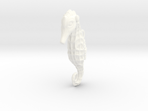 Seahorse Pendant in White Processed Versatile Plastic
