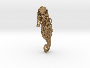 Seahorse Pendant in Natural Brass