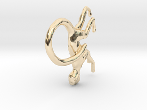 Monkey Pendant in 14k Gold Plated Brass